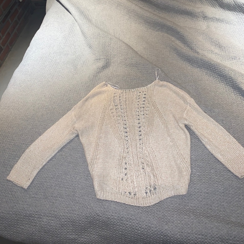 Solid Drop Shoulder Crop Sweater